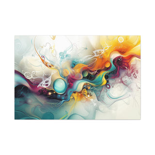 Abstract Floating Marbles - Abstract Digital Painting On Matte Canvas