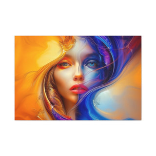 Beautiful Half Face - Digital Painting On Matte Canvas