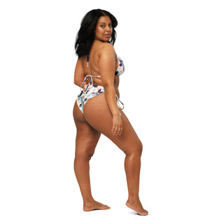 Floral leafy string bikini