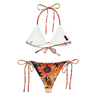 Black And Orange String Bikini