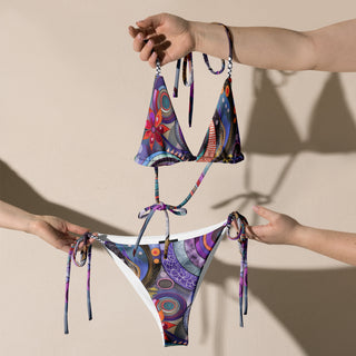 Royal Tropical Flower String Bikini