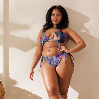 Royal Tropical Flower String Bikini