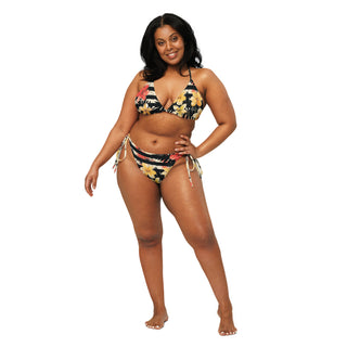 Red And Yellow Floral String Bikini
