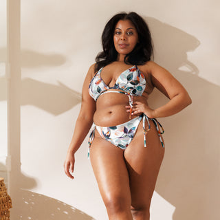 Floral leafy string bikini