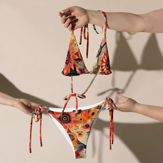 Black And Orange String Bikini